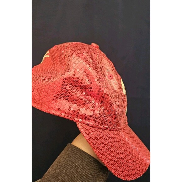 NEW ERA Victoria\'s Secret PINK Philadelphia Phillies Red Sequin Adjust Hat RARE main image 8